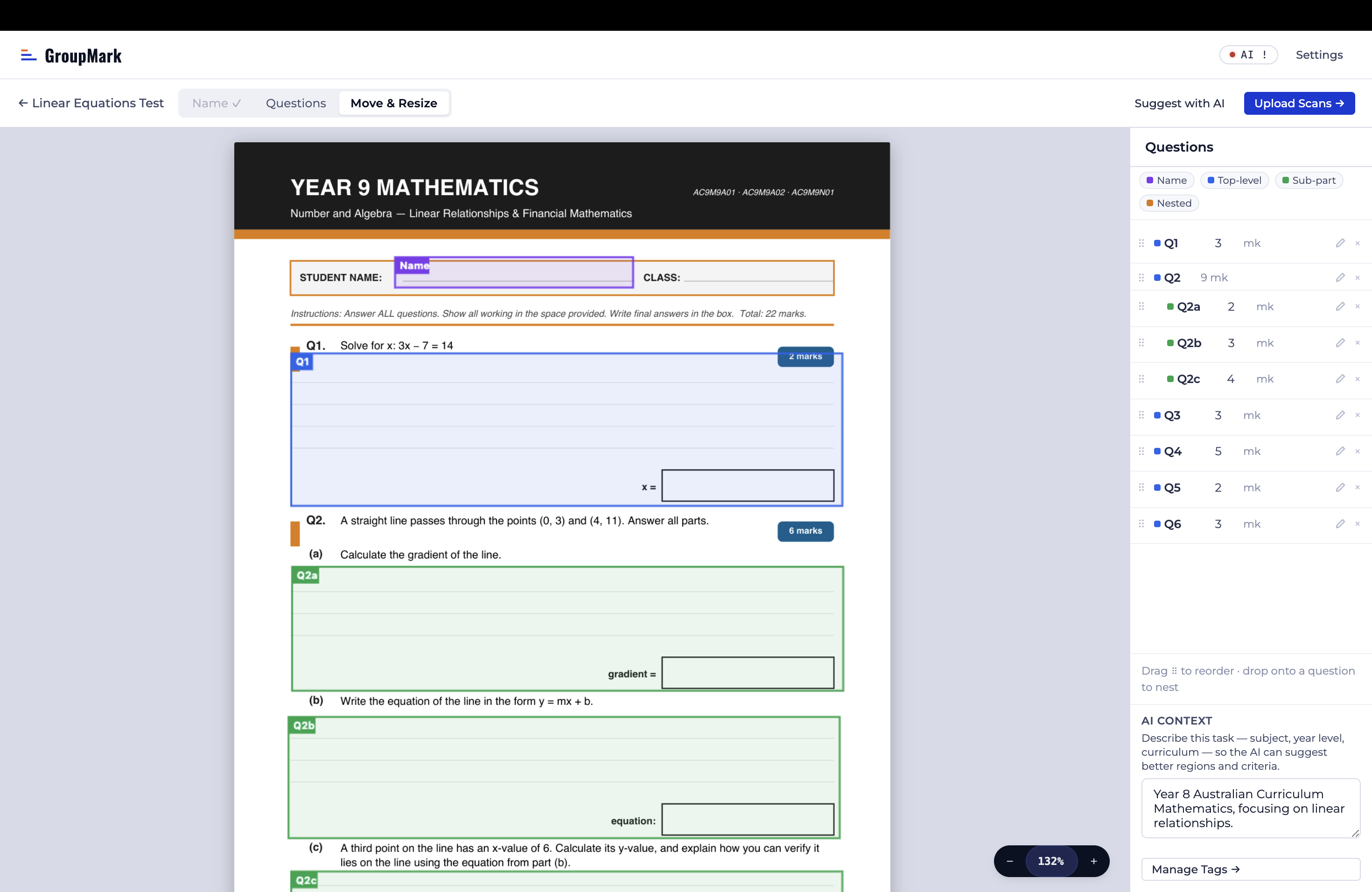 Select answer regions (or let our AI do it for you).